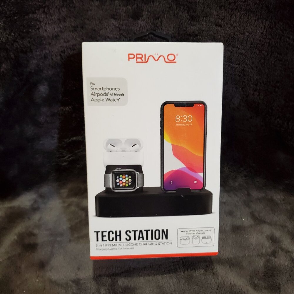 PRIMO 3-in-1 Tech Charging Station for iPhone Apple Watch, AirPods New